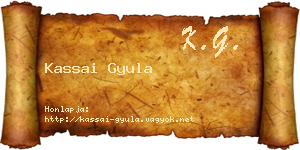 Kassai Gyula névjegykártya